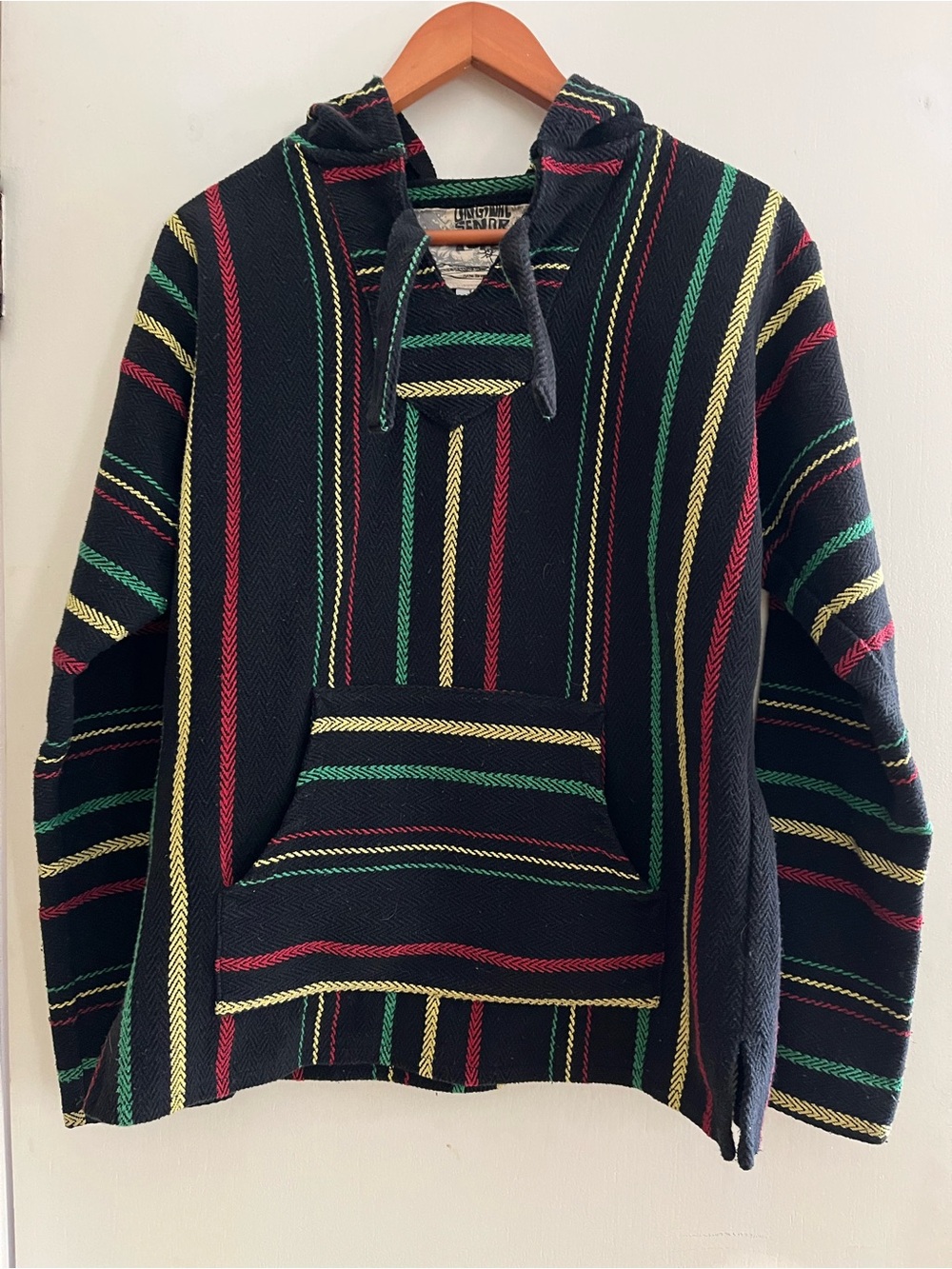 Original Senor Lopez Men's Mexican Baja
Hoodie Pullover~Rasta  Size S
